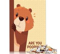 1000 Piece Beaver Peeking Are You Pooping Jigsaw Puzzles for Adult Teenagers Wooden Puzzle Jigsaws for Adults Jigsaw Puzzles for Adults 1000pcs (75x50cm)