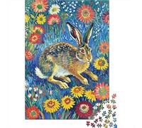 1000 Piece Belgian Hare Blossom Field Jigsaw Puzzles for Adults & Kids, Challenging Game, Home Decoration, Puzzle Birthday Gifts, Family-Friendly Brain Teaser 1000pcs (75x50cm)
