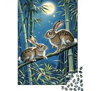 1000 Piece Belgian Hare Moonlit Bamboo Jigsaw Puzzles for Adults & Kids, Challenging Games, Unique Gift, Family-Friendly Brain Teaser 1000pcs (75x50cm)
