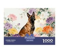 1000 Piece Belgian Malinois Jigsaw Puzzle for Adults Kids - Family Fun, Family Game, Colorful Flowers Jigsaws, Home Decoration Birthday Gifts 70x50cm/1000pcs