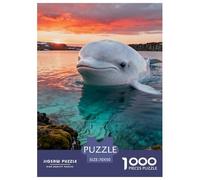 1000 Piece Beluga Whale Jigsaw Puzzle for Adults & Kids - Family Fun, Family Happy Game, Sunset Coast Jigsaws, Home Decoration Gifts 70x50cm/1000pcs