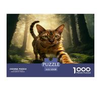 1000 Piece Bengal Cat Jigsaw Puzzle for Adults - A Mindful Challenge, Family Game, Forest Jigsaws, Decoration Gifts 52x38cm/1000pcs