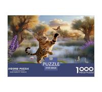 1000 Piece Bengal Cat Jigsaw Puzzle for Adults - A Mindful Challenge, Family Game, Wetland Puzzle, Home Decoration Birthday Gifts 38x26cm/1000pcs