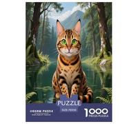 1000 Piece Bengal Cat Jigsaw Puzzle for Adults - Family Fun, Educational Games, Cat Forest Puzzles, Home Decoration Birthday Gifts 70x50cm/1000pcs