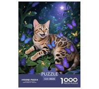 1000 Piece Bengal Cat Jigsaw Puzzle for Adults - Family Fun, Family Happy Game, Butterfly Garden Jigsaws, Home Decoration Gifts 38x26cm/1000pcs