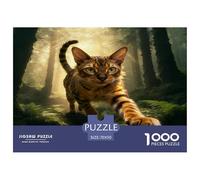 1000 Piece Bengal Cat Jigsaw Puzzle for Adults - Relaxation & Focus, Family Game, Forest Puzzles, Decoration Gifts 70x50cm/1000pcs