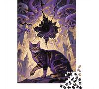 1000 Piece Bengal Cat Monster Castle Jigsaw Puzzles for Adults & Kids, Challenging Game, Home Decoration, Puzzle Unique Gift, Family-Friendly Brain Teaser 1000pcs (75x50cm)