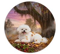 1000 Piece Bichon Frise Jigsaw Puzzle for Adults & Kids - Family Game Night & Educational Fun, Giant Tree Fallen Leaves Jigsaws, Home Decoration Birthday Gifts 1000pcs (67.5x67.5cm)