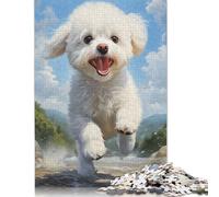 1000 Piece Bichon Frise Square Jigsaw Puzzles for Adults & Wooden Puzzles Learning Educational Toys Family Games 1000pcs (75x50cm)