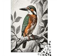 1000 Piece Bird Jigsaw Puzzles for Adults Challenge Toy Family Fun Game Home Decoration Colorful Bird Black White Leaves Puzzle Gifts 1000pcs (75x50cm)