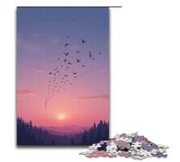 1000 Piece Birds Flying Across The Sky at Dusk Puzzles Gifts Jigsaw Puzzles for Adults Christmas Wishlist with Santa Claus for Teenager Age 14 Up 1000 PCS(38x26cm)