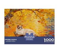 1000 Piece Birman Cat Jigsaw Puzzle for Adults & Kids - Family Fun, Educational Games, Autumn Lake Puzzle, Decoration Gifts 38x26cm/1000pcs