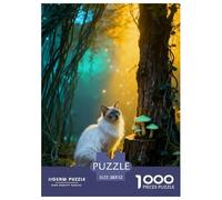 1000 Piece Birman Cat Jigsaw Puzzles for Adults - Family Fun, Educational Games, Dreamy Forest Jigsaws, Home Decoration Unique Gift 52x38cm/1000pcs