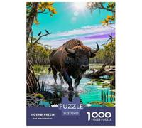 1000 Piece Bison Jigsaw Puzzle for Adults - Cooperative Play & Educational Activity, Swamp Woods Puzzles, Home Decoration Gifts 70x50cm/1000pcs