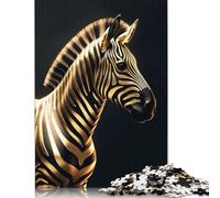 1000 Piece Black And Gold Zebra Puzzles for Adults & Wooden Puzzles Educational Puzzle Family Game 1000pcs (75x50cm)