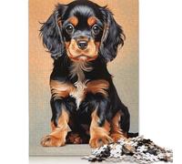 1000 Piece Black And Tan Cavalier King Charles Spaniel Puppy Jigsaw Puzzles for Adult Teenagers Paper Puzzles Sustainable Puzzle for Adults | Games 1000pcs (38x26cm)
