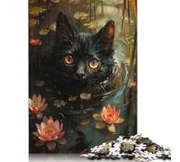 1000 Piece Black Cat Swimming Jigsaw Puzzles for Adults Puzzles Learning Educational Toys 1000pcs (38x26cm)