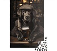 1000 Piece Black Labrador Creative Square Jigsaw Puzzles for Adults And Wooden Puzzles Toy Intellectual Game 1000pcs (75x50cm)