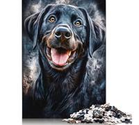 1000 Piece Black Labrador Portrait Jigsaw Puzzles for Adults Teenagers Puzzles Wooden Puzzles Educational Game Challenge Toy 1000pcs (75x50cm)