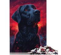 1000 Piece Black Labrador Red Sunset Jigsaw Puzzle for Adult Teenagers Jigsaw Puzzle For Family Fun & Game Night 1000pcs (75x50cm)