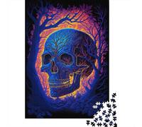 1000 Piece Black Light Skull Jigsaw Puzzles for Adults Puzzles for Adults Puzzles Unique Home Decor And Gifts 1000pcs (75x50cm)