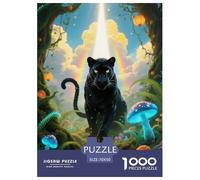 1000 Piece Black Panther Jigsaw Puzzle for Adults - Family Fun, Family Happy Game, Enchanted Forest Puzzle, Home Decoration Birthday Gifts 70x50cm/1000pcs