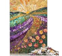 1000 Piece Blooming Sunrise Mosaic Puzzles for Adults & Paper Puzzles Educational Puzzle Family Game 38x26cm/1000pcs