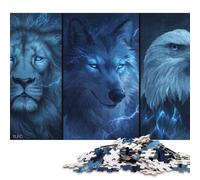 1000 Piece Blue Beast Trio Creative Square Jigsaw Puzzles for Adults & Wooden Puzzles Stress Relief Puzzle Games And Unique 1000pcs (75x50cm)
