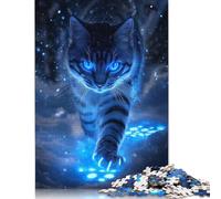 1000 Piece Blue-Eyed Cat in Snow Square Jigsaw Puzzles for Adults, Wooden Puzzles Learning Educational Toy 1000pcs (75x50cm)