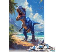 1000 Piece Blue T-Rex on Beach Jigsaw Puzzle for Adult Teenagers Christmas Eve Gifts 1000pcs (38x26cm)