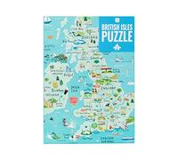 1000-piece Blue UK Map British Isles Jigsaw Puzzle Age 10+ with Poster - Britain Landmarks - Fun at Home Activities, Birthday Present, Travel Gifts, England, Ireland, Scotland, Wales