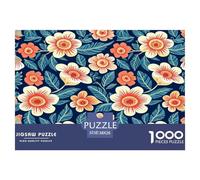 1000 Piece Boho Flower Pattern Game Puzzle for Adults Gifts Educational Games Home Decors Brainteasing Plant Jigsaw Puzzle for Women Men Adult 38x26cm/1000pcs
