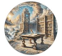 1000 Piece Bookshelf Jigsaw Puzzles for Adults Challenge Toy Family-Friendly Brain Teaser Home Decoration Bookshelf Clouds Puzzle Gifts 1000pcs (67.5x67.5cm)