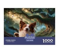 1000 Piece Border Collie Jigsaw Puzzle for Adults - A Mindful Challenge, Family Game, Ancient Tree Jigsaws, Decoration Unique Gift 52x38cm/1000pcs