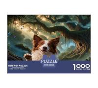 1000 Piece Border Collie Jigsaw Puzzle for Adults - A Mindful Challenge, Family Game, Ancient Tree Puzzle, Home Decoration Birthday Gifts 38x26cm/1000pcs