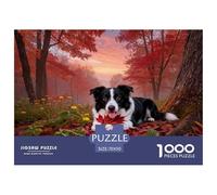 1000 Piece Border Collie Jigsaw Puzzle for Adults - Challenging Brain Teaser, Maple Forest Jigsaws, Decoration Unique Gift 70x50cm/1000pcs