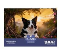 1000 Piece Border Collie Jigsaw Puzzle for Adults - Challenging Brain Teaser, Tropical Rainforest Puzzle, Home Decoration Birthday Gifts 70x50cm/1000pcs