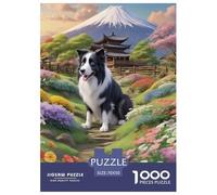 1000 Piece Border Collie Jigsaw Puzzle for Adults - Challenging & Brainteasing, Garden Snowy Mountain Puzzle, Decoration Unique Gift 70x50cm/1000pcs