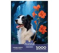 1000 Piece Border Collie Jigsaw Puzzle for Adults - Family Fun, Family Happy Game, Mysterious Jungle Puzzle, Decoration Gifts 70x50cm/1000pcs