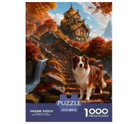 1000 Piece Border Collie Jigsaw Puzzle for Adults & Kids - Challenging & Brainteasing, Mountain Path Puzzles, Decoration Gifts 52x38cm/1000pcs