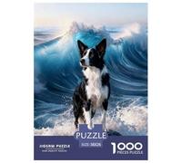 1000 Piece Border Collie Jigsaw Puzzle for Adults & Kids - Challenging & Brainteasing, Waves Reef Puzzle, Decoration Gifts 38x26cm/1000pcs