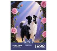 1000 Piece Border Collie Jigsaw Puzzle for Adults Kids - Family Fun, Educational Games, Rose Archway Jigsaws, Decoration Unique Gift 70x50cm/1000pcs