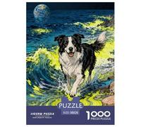 1000 Piece Border Collie Jigsaw Puzzle for Adults Kids - Family Fun, Educational Toys, Seaside Puzzles, Decoration Gifts 38x26cm/1000pcs