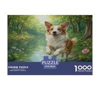 1000 Piece Border Collie Jigsaw Puzzle for Adults - Relaxation & Focus, Family Game, Forest Puzzles, Home Decoration Unique Gift 38x26cm/1000pcs