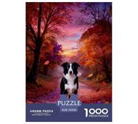 1000 Piece Border Collie Jigsaw Puzzles for Adults - Family Fun, Educational Toys, Leafy Woods Puzzles, Decoration Unique Gift 70x50cm/1000pcs