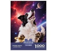 1000 Piece Border Collie Jigsaw Puzzles for Adults Kids Challenge Toy Educational Games Decoration Border Collie Nebula Puzzle Gifts 38x26cm/1000pcs