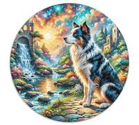 1000 Piece Border Collie Jigsaw Puzzles for Adults & Kids Challenge Toy Family Fun Game Home Decoration Dog Enchanted Land Puzzle Unique Gift 1000pcs (67.5x67.5cm)