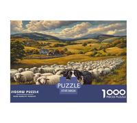 1000 Piece Border Collie Jigsaw Puzzles Great Gift for Adults Family Challenging Toys Home Decors Dog Jigsaw Puzzle for Women Men Adult 38x26cm/1000pcs