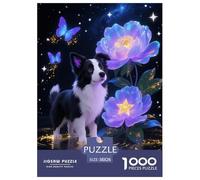1000 Piece Border Collie Puppy Jigsaw Puzzle for Adults - Challenging & Brainteasing, Peony Puzzle, Decoration Gifts 38x26cm/1000pcs