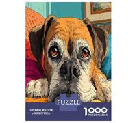 1000 Piece Boxer Game Puzzle for Adults Gifts Educational Games Home Decors Brainteasing Cute Pet Dog Jigsaw Puzzle for Women Men Adult 52x38cm/1000pcs